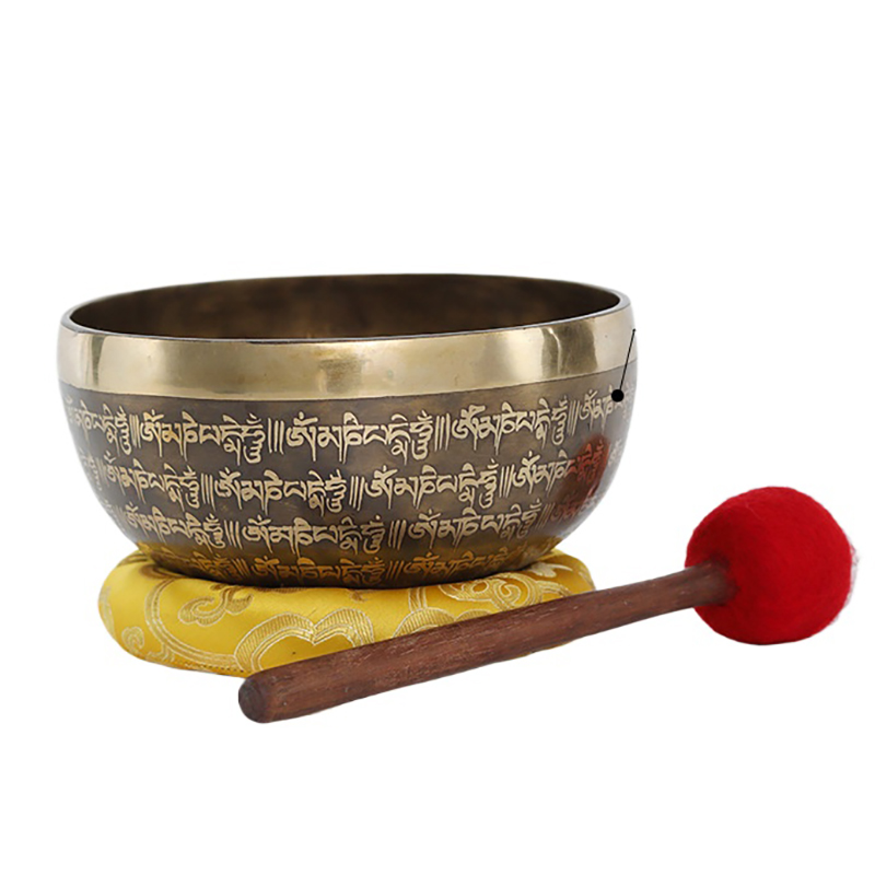 Tibetan Singing Bowl - ชามเสียงพระพุทธรูปทำด้วยมือเนปาลชามฝึกโยคะชามร้องเพลงแบบธิเบตแบบมืออาชีพถ้วยทองเหลืองสำหรับการทำสมาธิของขวัญเครื่องเคาะ