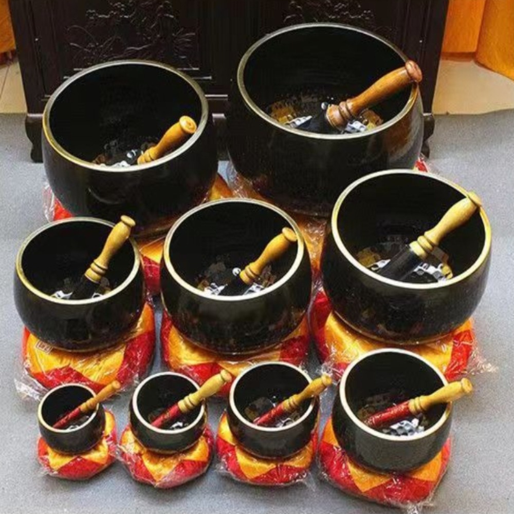 Tibetan Singing Bowl - ขันทองแดงดำแบบทิเบต ขนาด 3.5-24 นิ้ว สำหรับบำบัดด้วยเสียง ขันทิเบตแท้สำหรับการทำสมาธิ