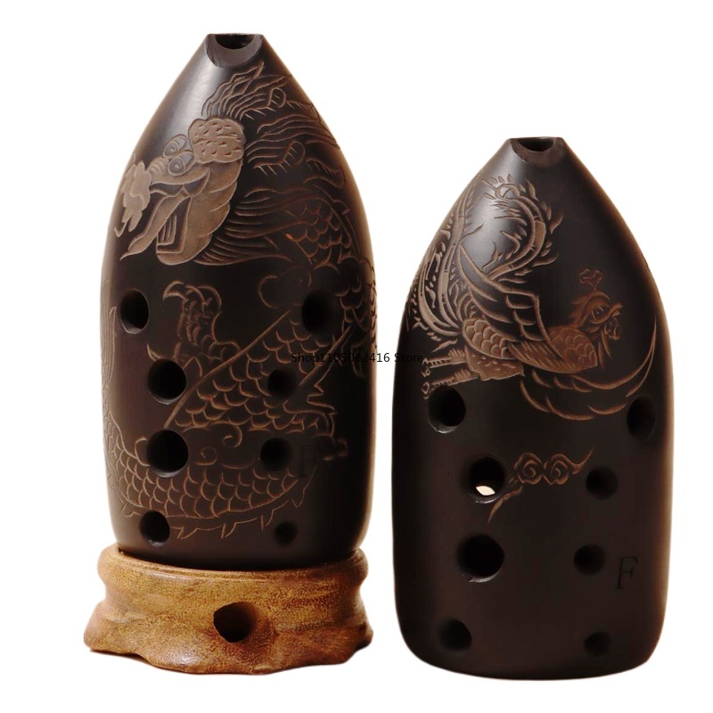 Musical Instrument Ancient - เครื่องดนตรีโอคาริน่าแบบจีนโบราณ 8/10 รู ทำจากเซรามิกคุณภาพสูง สำหรับฝึกซ้อมและเล่นดนตรีแบบดั้งเดิม เสียงโทน