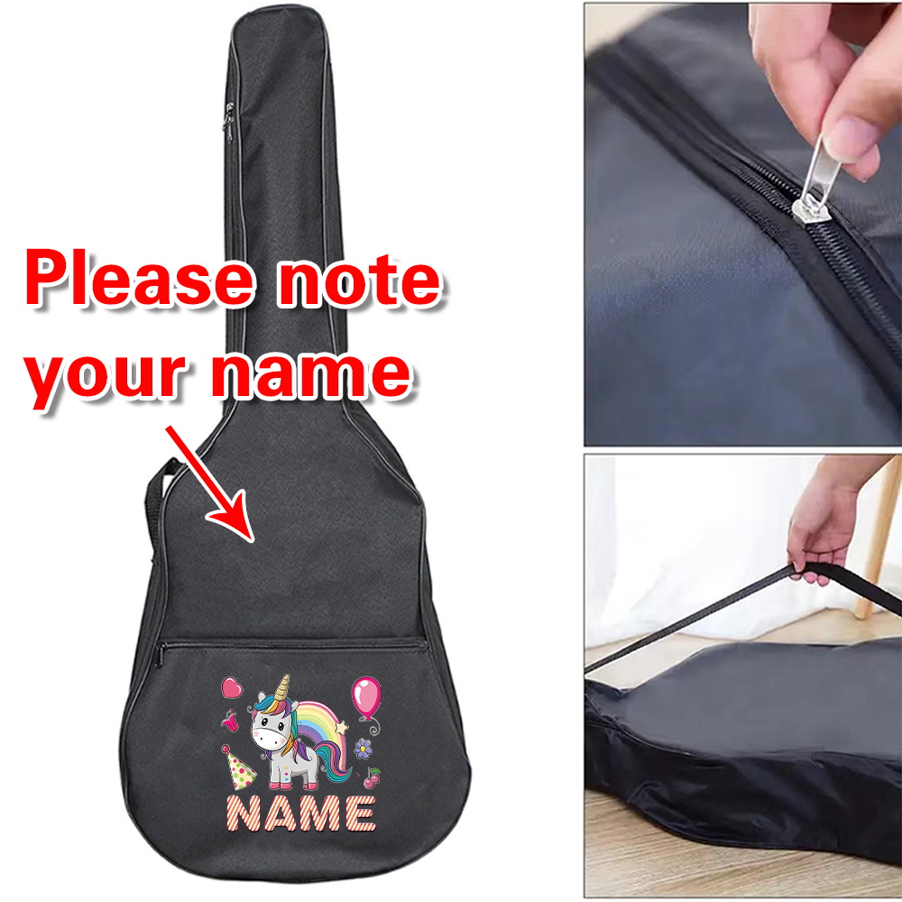 Musical Instrument Name - กระเป๋าใส่กีตาร์แบบกำหนดเองได้ ขนาด 36-41 นิ้ว กันน้ำ บุผ้าฝ้ายอย่างดี