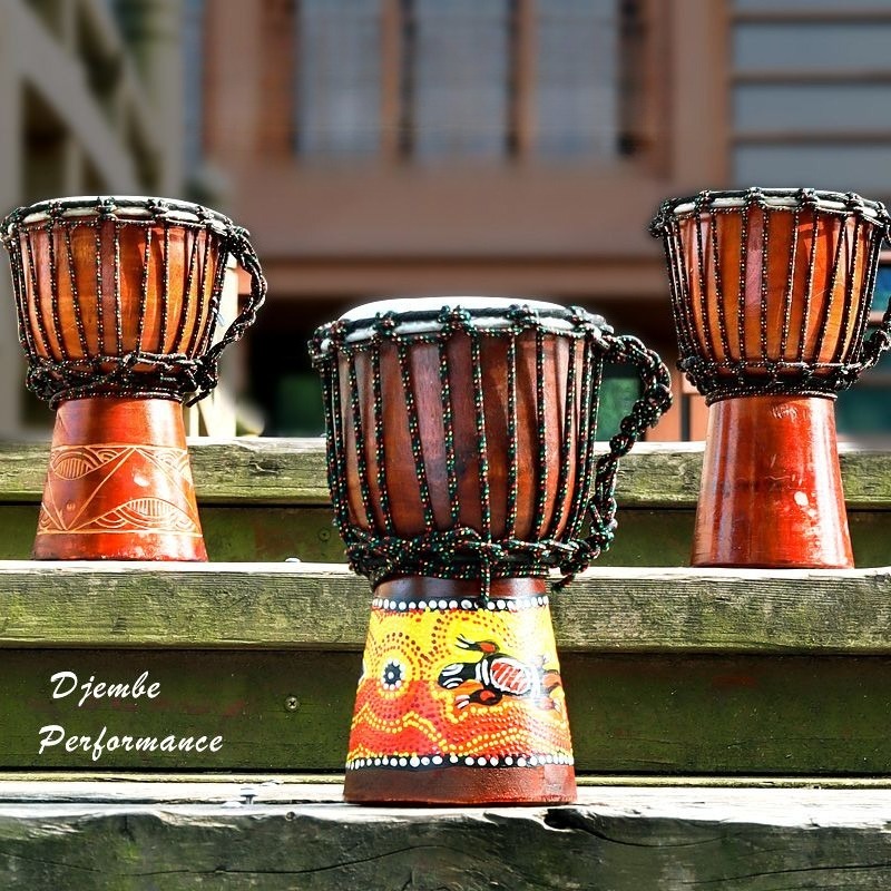 Musical Instrument Djembe - กลองแอฟริกันขนาดเล็กสำหรับเด็ก ทำจากไม้เนื้อแข็ง พกพาสะดวก ขนาด 6/7/8/10 นิ้ว