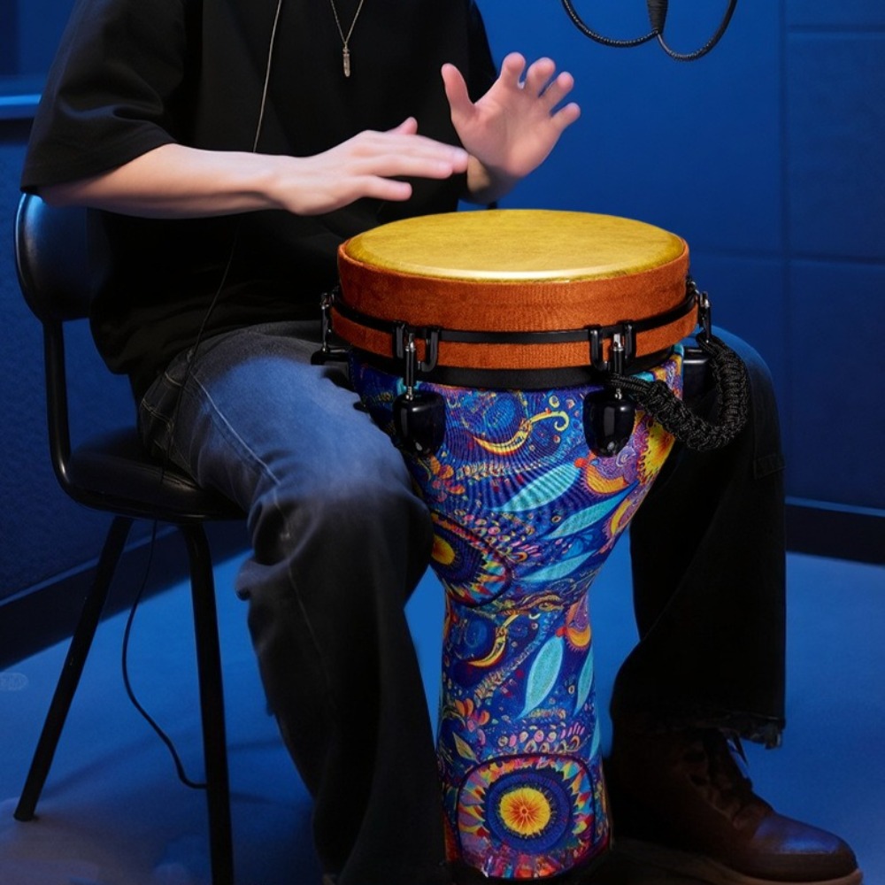 Musical Instrument Djembe - กลองแอฟริกันขนาดใหญ่ 10 นิ้ว แบบพกพา กลองเจมเบสำหรับผู้ใหญ่ขนาด 12