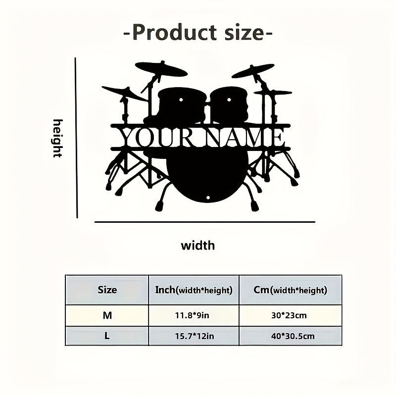 ป้ายโลหะติดผนังรูปชุดกลองแบบกำ - Musical Instrument Name บทวิจารณ์และราคา