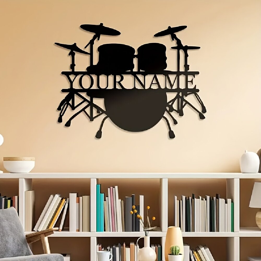 ป้ายโลหะติดผนังรูปชุดกลองแบบกำ - Musical Instrument Name บทวิจารณ์และราคา