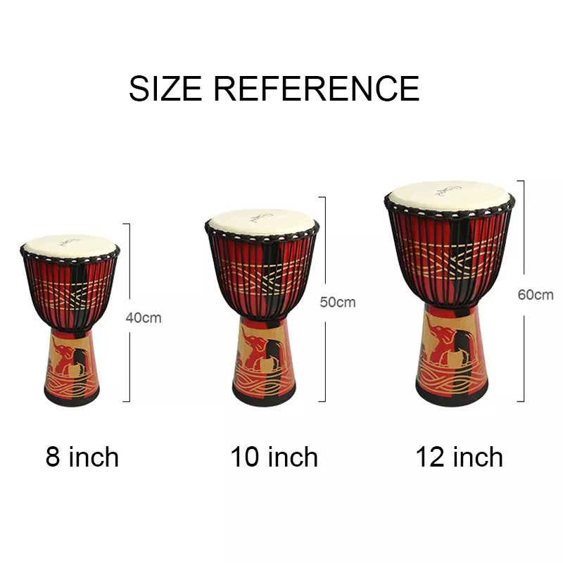 กลองเจมเบ้แอฟริกันขนาด 12 นิ้ว - Musical Instrument Djembe บทวิจารณ์และราคา
